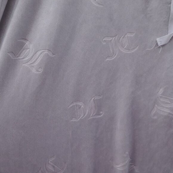 Juicy Couture‎ Womens Soft Velour Jogger Pants Large Gray All Over Logo Lounge - Picture 5 of 14